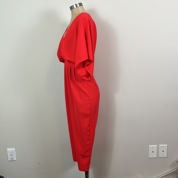 ASOS Romper Woman Size 4 Capris Cut Out Detail Orange - Picture 3 of 8